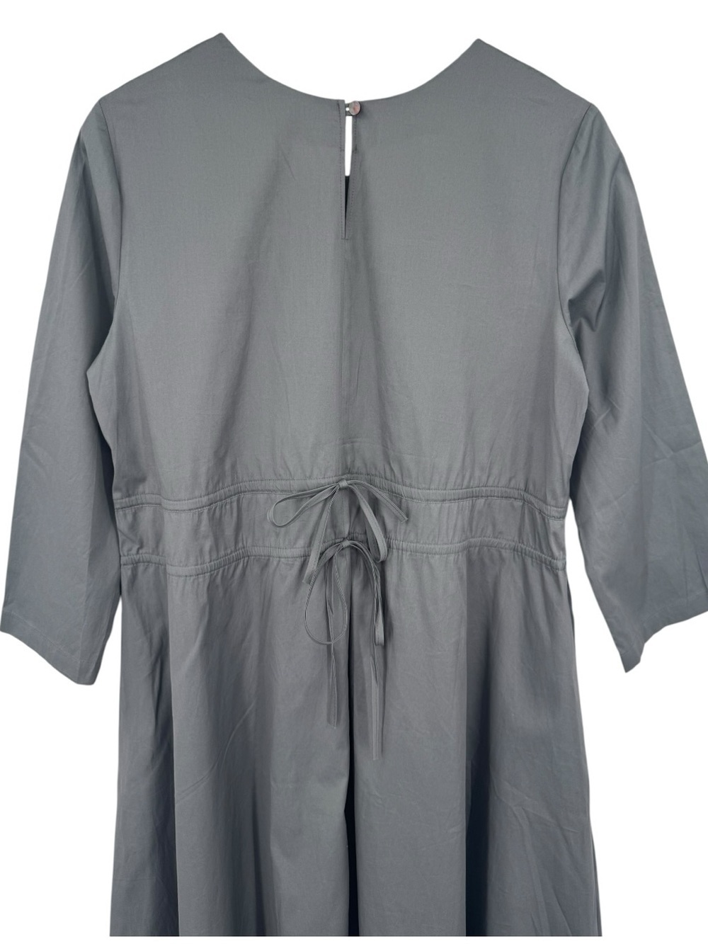 Harshman Alder Tie Waist A-Line Midi Dress Lava Smoke Gray Medium NWT - Picture 4 of 8